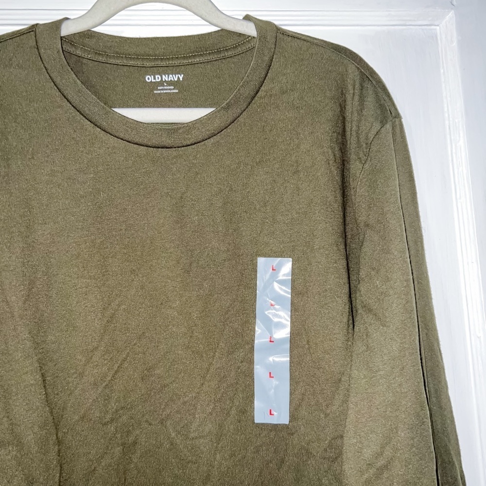 Old Navy Mens Soft-Washed Long Sleeve Rotation T-Shirt - Olive Green, Size L - Picture 6 of 9